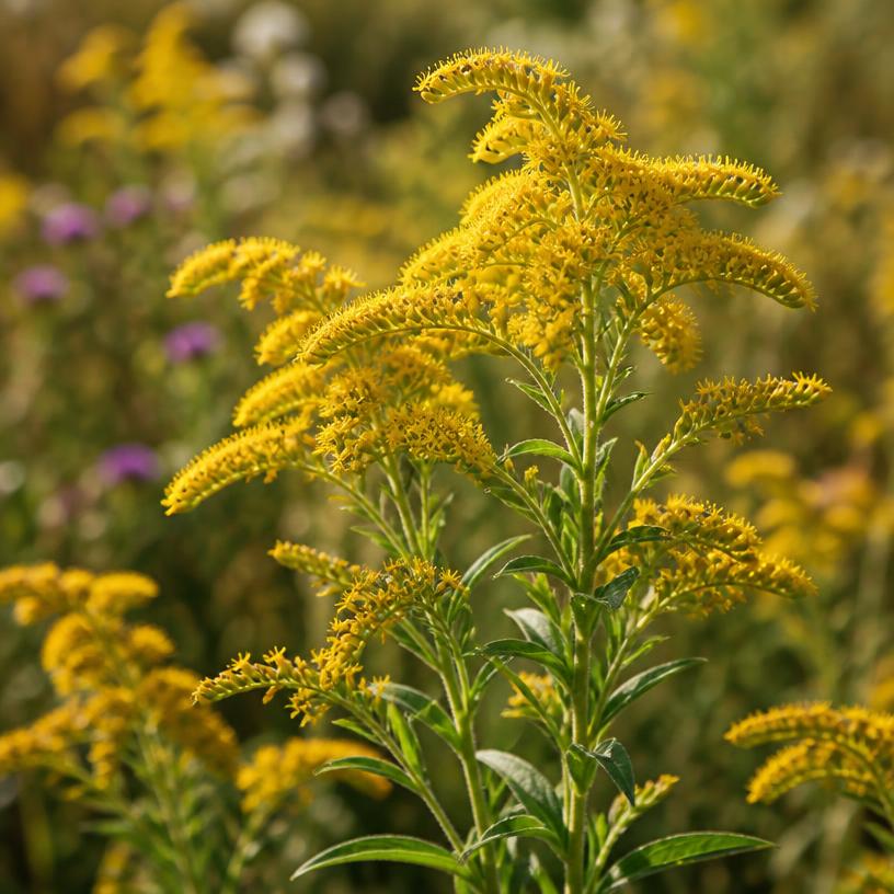 Downy Goldenrod bright yellow plumes in late summer
